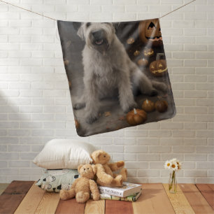 Wheaten Terrier Pumpkins Halloween Scary Baby Blanket