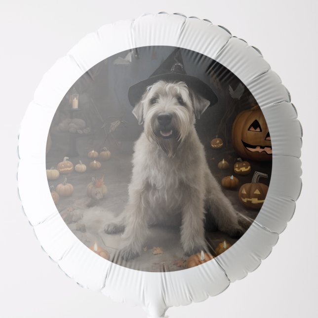 Wheaten Terrier Pumpkins Halloween Scary Balloon (Front)