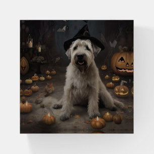 Wheaten Terrier Pumpkins Halloween Scary Paperweight