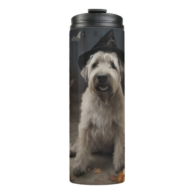 Wheaten Terrier Pumpkins Halloween Scary Thermal Tumbler (Front)