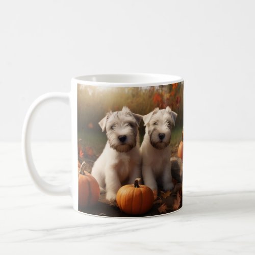 Wheaten Terrier Puppy Autumn Delight Pumpkin Coffee Mug