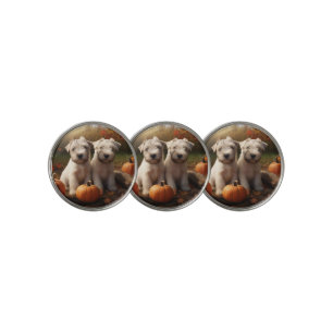 Wheaten Terrier Puppy Autumn Delight Pumpkin Golf Ball Marker