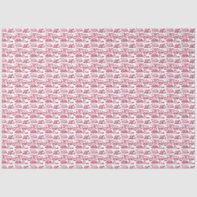 WHEATEN Terrier Red Toile Tissue Paper (Front)