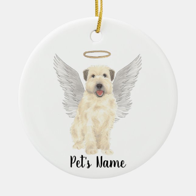 Wheaten Terrier Sympathy Memorial  Ceramic Ornament (Front)
