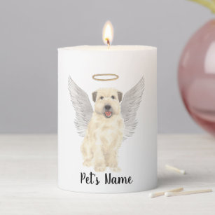 Wheaten Terrier Sympathy Memorial Pillar Candle