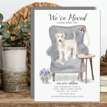 Wheaten Terrier We've Moved Moving Announcement by invitationstop at Zazzle