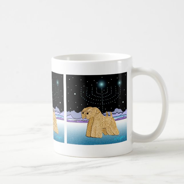 "Wheaten Terriers at Chanukah" Coffee Mug (Right)