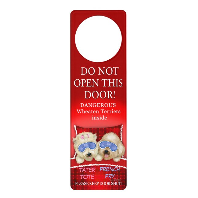Wheaten Terriers Custom Door Hangers (Front)