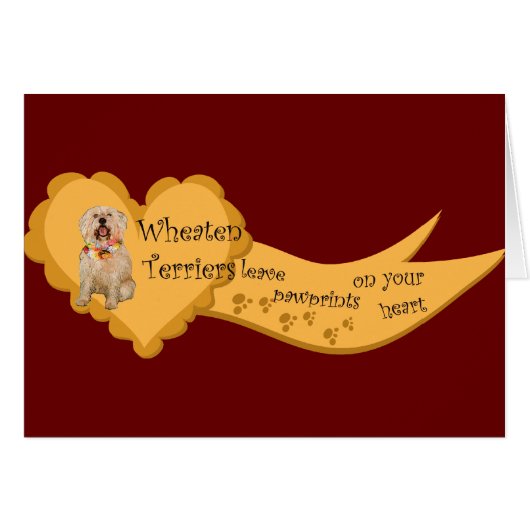 wheaten terriers pawprints cards (Front Horizontal)
