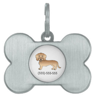 Wheaten Wire Haired Dachshund And Phone Number Pet ID Tag