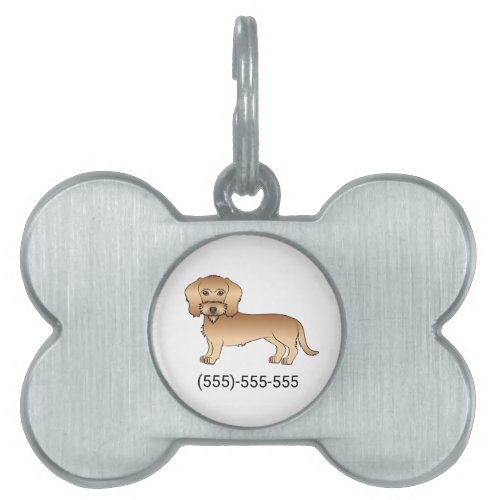 Wheaten Wire Haired Dachshund And Phone Number Pet ID Tag