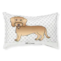 Wheaten Wire Haired Dachshund Cartoon Dog And Name Pet Bed Zazzle