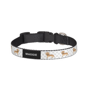 Wheaten Wire Haired Dachshund Cartoon Dog And Name Pet Collar