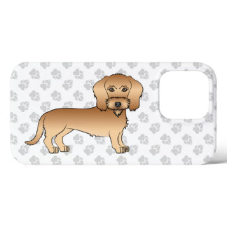 Wheaten Wire Haired Dachshund Cartoon Dog And Paws iPhone 13 Pro Case