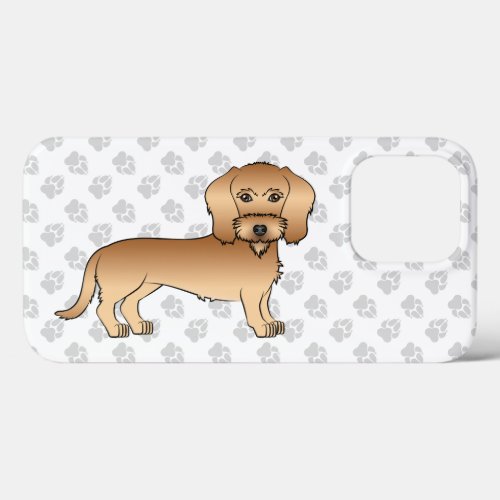 Wheaten Wire Haired Dachshund Cartoon Dog And Paws iPhone 13 Pro Case