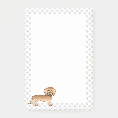 Wheaten Wire Haired Dachshund Cartoon Dog And Paws Post_it Notes