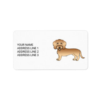 Wheaten Wire Haired Dachshund Cartoon Dog And Text Label