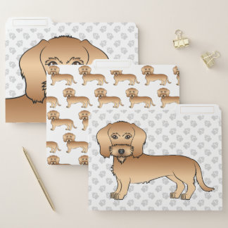 Wheaten Wire Haired Dachshund Cute Cartoon Dog File Folder