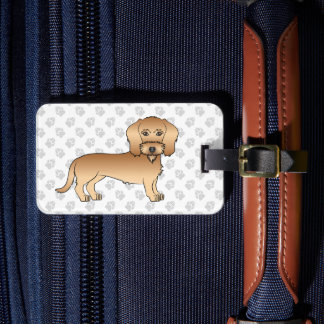 Wheaten Wire Haired Dachshund Cute Cartoon Dog Luggage Tag