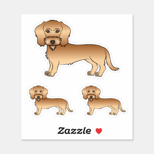 Wheaten Wire Haired Dachshund Cute Cartoon Dog Sticker
