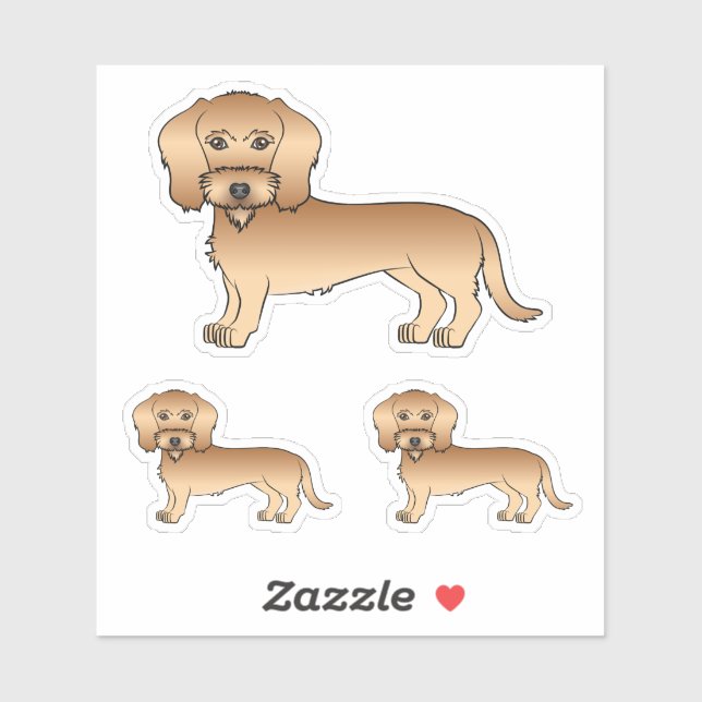 Wheaten Wire Haired Dachshund Cute Cartoon Dog Sticker (Sheet)