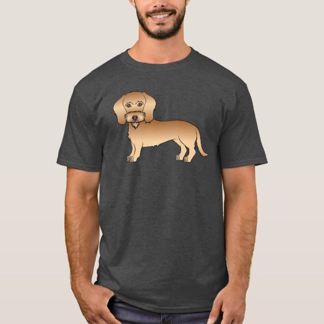 Wheaten Wire Haired Dachshund Cute Cartoon Dog T-Shirt (Front)