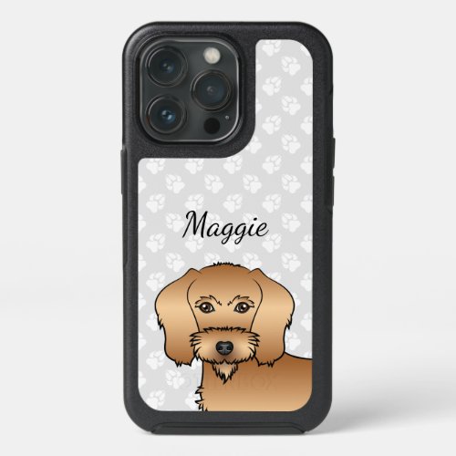 Wheaten Wire Haired Dachshund Head With Name iPhone 13 Pro Case
