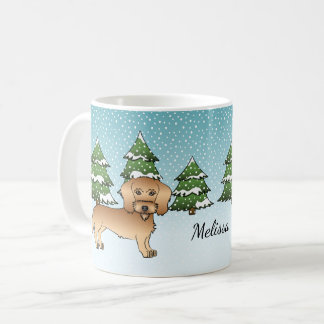 Wheaten Wire Haired Dachshund In A Winter Forest Coffee Mug