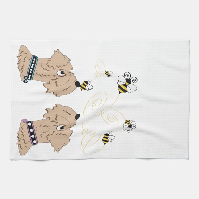 Wheatens and Bees Kitchen Towel (Horizontal)