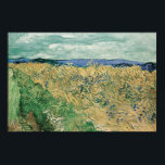 Wheatfield with Cornflowers | Vincent van Gogh Poster<br><div class="desc">Wheatfield With Cornflowers (1890) by Vincent van Gogh (Dutch, 1853–1890) is a vivid and emotionally charged landscape from the artist’s final year. In this painting, Van Gogh captures a golden wheatfield punctuated with brilliant blue cornflowers, using his signature bold brushwork and dynamic color contrasts. The composition conveys both the beauty...</div>
