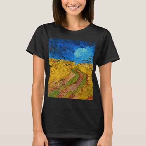 Wheatfield with Crows 1890 by Vincent van Gogh T_Shirt