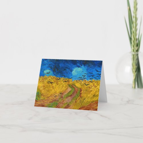 Wheatfield with Crows 1890 by Vincent van Gogh Thank You Card