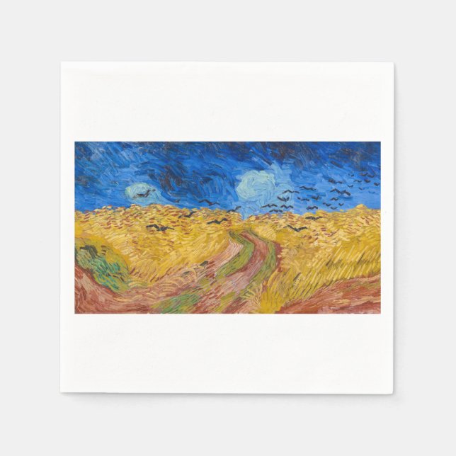 Wheatfield with Crows by Vincent van Gogh Napkins (Front)