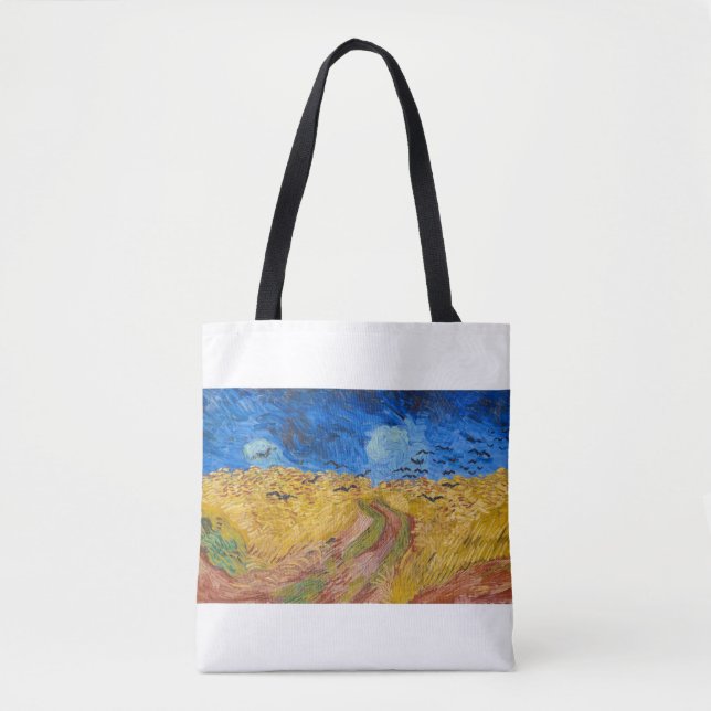 Wheatfield with Crows by Vincent van Gogh Tote Bag (Front)
