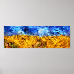 Wheatfield with Crows Homage to van Gogh PANORAMA Poster