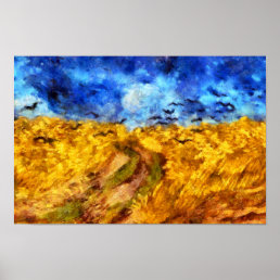 Wheatfield with Crows | Homage to Vincent van Gogh Poster