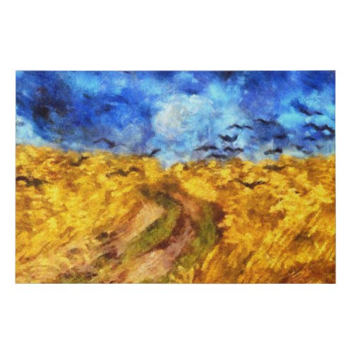 Wheatfield with Crows Nr 2 Homage to van Gogh Faux Canvas Print