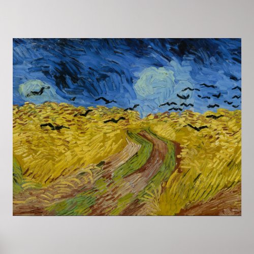 Wheatfield With Crows Painting Vincent Van Gogh Poster