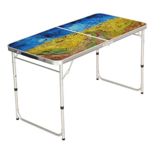 Wheatfield with Crows, Van Gogh Beer Pong Table (Angled)