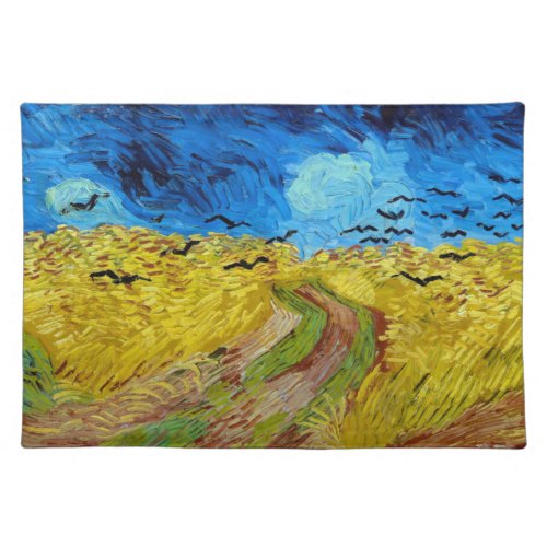 Wheatfield with Crows Van Gogh Cloth Placemat