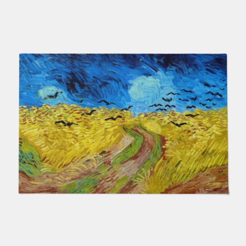 Wheatfield with Crows Van Gogh Doormat