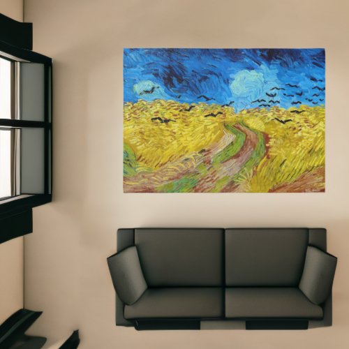 Wheatfield with Crows Van Gogh Rug