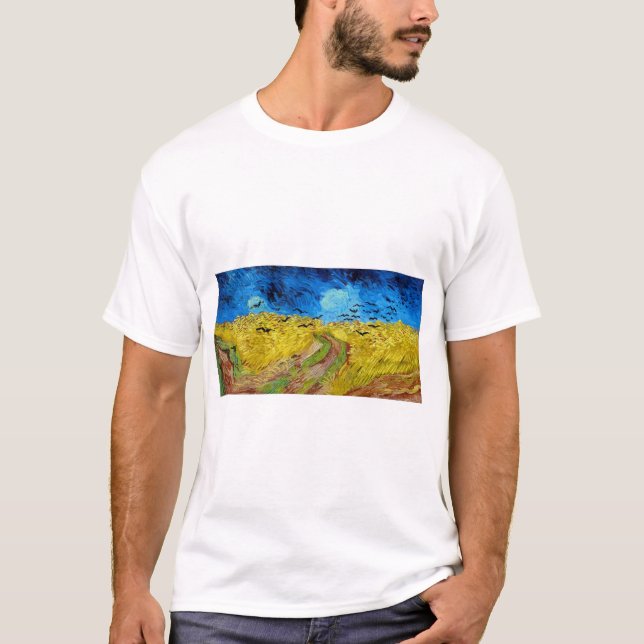 Wheatfield with Crows, Van Gogh T-Shirt (Front)