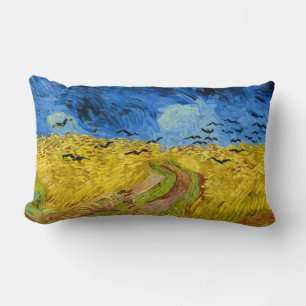 Wheatfield with crows - Vincent Van Gogh (1890) Lumbar Pillow