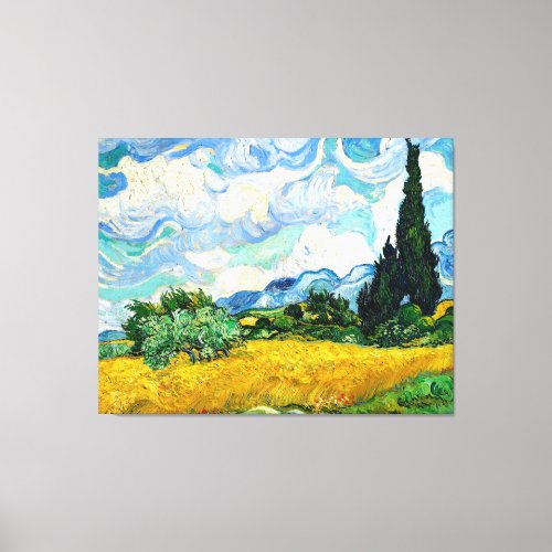 Wheatfield with Cypresses Canvas Print