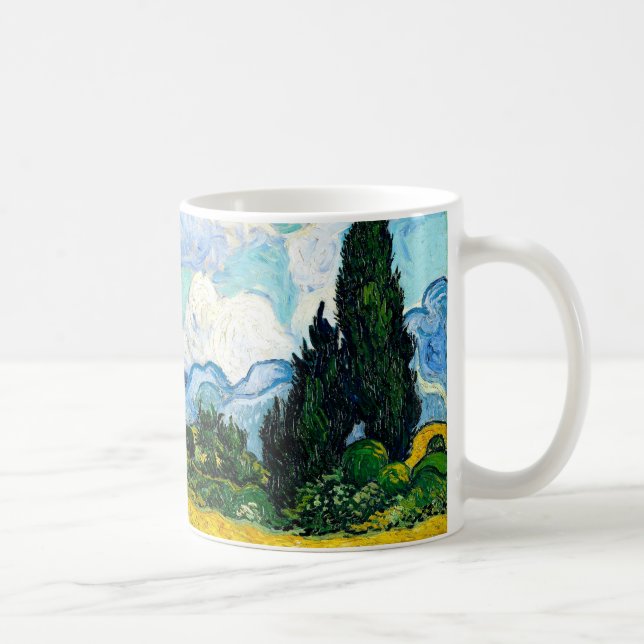 Wheatfield with Cypresses Coffee Mug (Right)