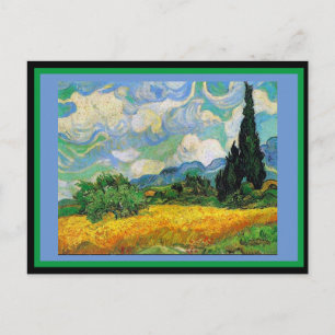 Wheatfield with Cypresses, Van Gogh, Postcard