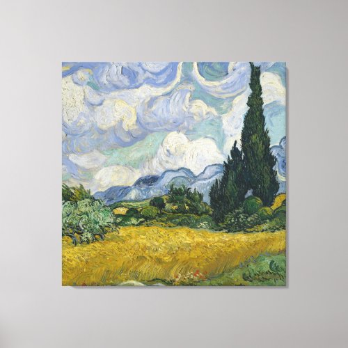 Wheatfield With Cypresses Van Gogh Wrapped Canvas