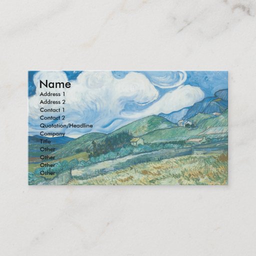 Customizable Wheatfields with Mountain in the Background Business Cards
