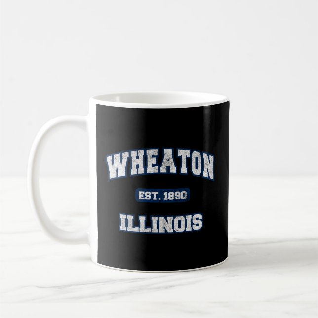 Wheaton Illinois Varsity College Style Coffee Mug (Left)